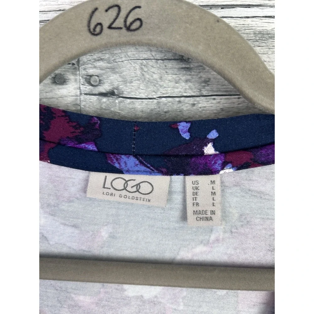 Logo Lori Goldstein Women's Medium Button Up Cardigan